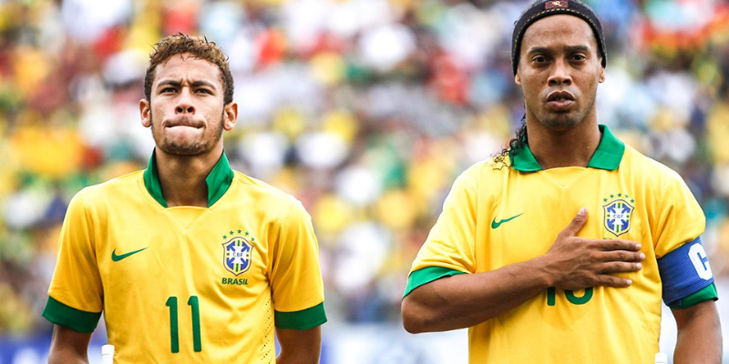 How many games did Ronaldinho and Neymar play together